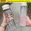 Cốc nước SUNKISSD, có dây buộc Chai nước thể thao dung tích lớn, Cốc nhựa 800ML mờ trong suốt cho trẻ em