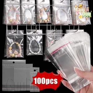 Túi tự dính lỗ treo OPP - Dày, Trong suốt - Túi đựng đồ nhỏ - Túi đóng gói chống oxy hóa - 100 chiếc Túi tự niêm phong / Giao hàng miễn phí