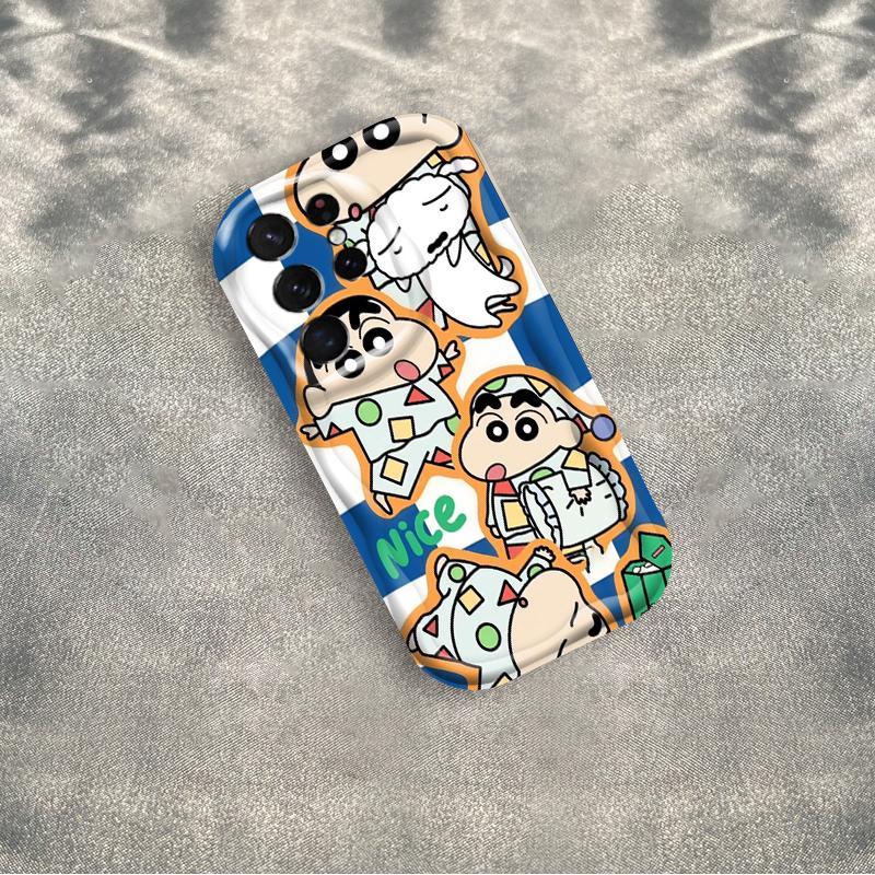 Thích Hợp Cho Samsung S20 S21 S22 S23 S24 S25 S26 + FE Plus Ultra 3D Bảo Vệ Mềm Crayon Shin-chan Vỏ Điện Thoại Chống Sốc