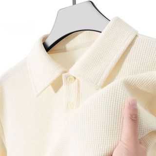 Áo sơ mi polo nam GKSSS tay ngắn màu trơn Nhật Bản họa tiết dứa đơn giản thoáng khí
