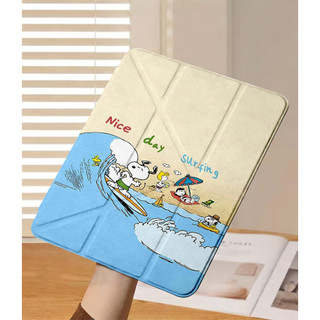 Ốp Lưng Cho iPad Air 4/5/6/7/8 A16 Pro 11 12.9 M5 M4 Y-fold Snoopy Hoạt Hình Cho iPad Gen 12 11 10 9 8 7 6 5