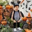 Trẻ Sơ Sinh Bé Trai Halloween Bát Trang Phục Sang Trọng Cổ Tròn Không Tay Cánh Dơi Trang Trí Áo Liền Quần Mũ Và Vớ Bộ