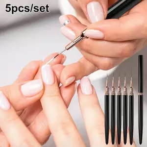 5 Cái / bộ Bàn chải lót nghệ thuật làm móng chuyên nghiệp dành cho thiết kế vẽ tranh sọc, Gel Liner Nail Art Brush cho móng tay 7 / 9 / 11 / 15 / 20mm