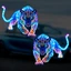 Nhãn dán xe hơi AMBU Neon Leopard, Decal trang trí động vật chống nước, Nhãn dán thân xe đầy màu sắc tự dính