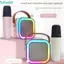 Máy Karaoke Mini FUHUIOT, Loa Bluetooth Di Động K12, Quà Tặng Sinh Nhật USB Có Thể Sạc Lại Với 1 / 2 Micro Không Dây Đèn RGB Micro Karaoke Trẻ Em