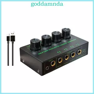 Bộ khuếch đại tai nghe 4 kênh GODD Bộ chia tai nghe Mini cầm tay độc lập