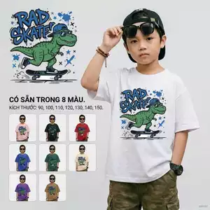 Áo thun bé trai lớn hình hoạt hình mềm mại Cho bé 2-12 tuổi Dễ mặc