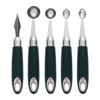 Thép không gỉ 304 Quả Bóng Đào Cắt Dưa Hấu Dụng Cụ Tiện Dụng Đào Kem Thìa Trái Cây Chia Khắc Bóng Thìa