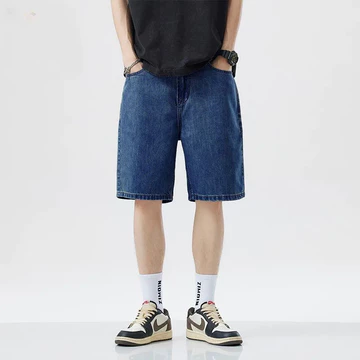 2025 Mới Mùa Hè Quần Short Quần Jean Nam Denim Quần Co Giãn Màu Xanh Đậm Thiết Kế Thời Trang Quần Jean Nam Mỏng Thẳng Nam Quần Jean Ngắn Hombre