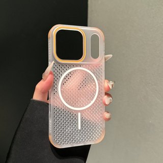 Lưới Tản Nhiệt Sạc Không Dây Trong Suốt Silicon Ốp Lưng Điện Thoại iPhone 17Promax Air 12 13 14 15 16 Pro Max 14Plus Chống Sốc Nam Nữ Vỏ Di Động