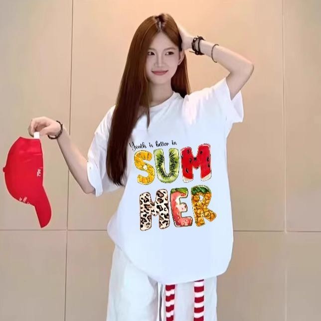 （Giao hàng 24h）Angela Áo phông unisex, nam nữ, mặc đôi, mặc nhóm đều đẹp. 100% cotton, thoáng mát cho mùa hè năng động