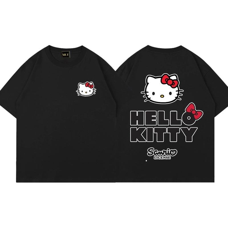 （Giao hàng 24h）Angela Áo Hello Kitty áo phông cotton, form suông rộng phong cách trẻ trung -Top women, Women's T-shirts