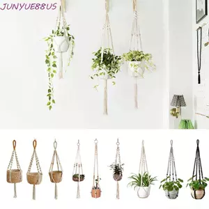 JUNYUE88US Móc treo dây bông Chậu hoa, Giá đỡ chậu hoa thủ công Boho, Sáng tạo bền bỉ Thiết kế rỗng Móc treo cây làm vườn ngoài trời
