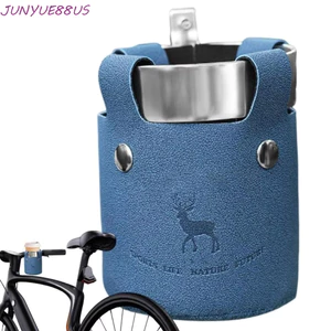JUNYUE88US Lồng bình nước đi xe đạp, Chất liệu da Giá đỡ cốc chu kỳ di động, Tay cầm cốc lớn Kẹp kim loại nhôm Kim loại Giá đỡ nước ép xe máy