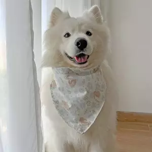 Thú Cưng Nước Bọt Khăn Cho Chó Khăn Trang Sức Tam Giác Khăn Trung Bình Chó Lớn Vàng Retriever Alasamo Có Thể Điều Chỉnh Yếm Miệng