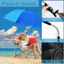 Ô kẹp THEGIRL8B, có thể điều chỉnh 360° Ô dù ghế đi biển phủ vinyl màu đen UV, đa chức năng Nhẹ di động đa chức năng Ghế cắm trại đa năng Ô cắm trại