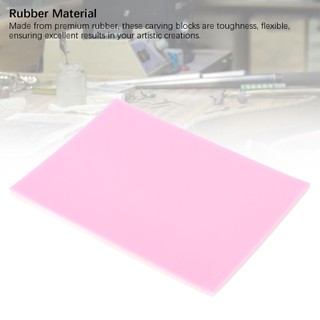 Khối khắc cao su RISEDOT, Tấm dính Khối khắc tem cao su mềm, In Linoleum Hồng Trắng Xanh Trắng Khối khắc cao su In