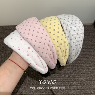 Yoing / Phong Cách Hàn Quốc Phù Hợp Với Retro Chấm Bi Ngôi Sao Rộng Vành Băng Đô Nữ