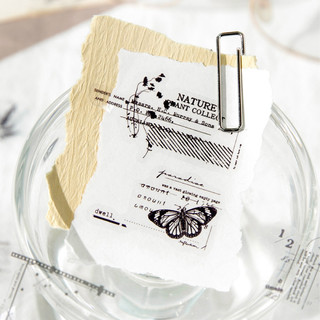 ENWEI 2 Chiếc [Dòng Dấu Vết Phai Màu] Viết Tay Bản Thảo Postmark Dải Phim Ánh Sáng Vintage Nhật Ký Dán Thêu Sò Giấy Thủ Công