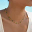 Vòng cổ chuỗi hạt Zircon đầy màu sắc sành điệu – Trang sức mạ vàng dành cho nữ
