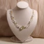 Vòng cổ xếp lớp ngọc trai pha lê chanh dành cho nữ - Dây chuyền xương đòn Dainty sang trọng kiểu Pháp - Trang sức phong cách nhẹ nhàng thanh lịch