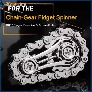 XOITU Sproets Tay Con Lăn Fidget Chain Toys, Kim Loại Dual-Gear Chain Fidget Spinner - Đồ chơi tập trung giảm căng thẳng gia công chính xác VN