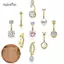 AqToCna 9 Chiếc Nút Bụng Nhẫn Bộ Trái Tim Rốn Xuyên Nhẫn Nữ Thời Trang Trái Tim Rốn Barbell Cơ Thể Gợi Cảm Xuyên Trang Sức Quà Tặng AqToCna