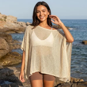 Áo Poncho dệt kim nữ màu trơn lệch một vai vừa vặn Khăn choàng quấn