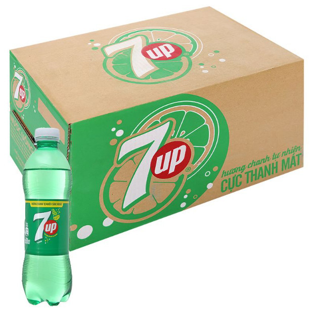 Gía sỉ Thùng 24 chai nước ngọt 7 Up vị chanh 390ml