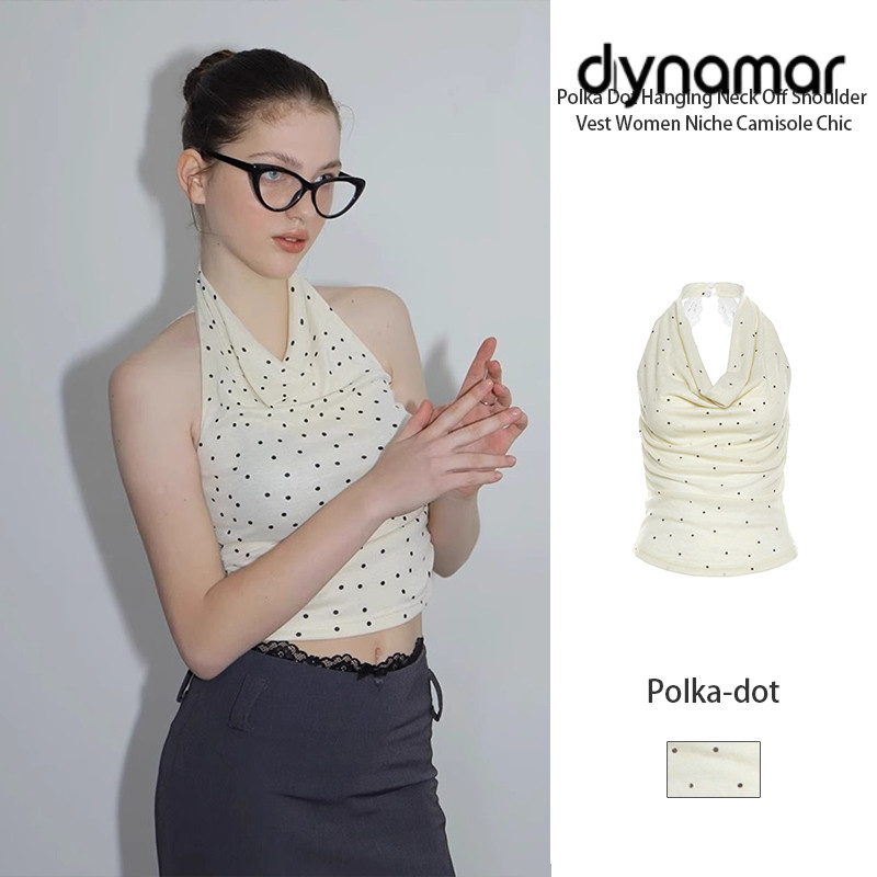 【dynamar】Áo crop-top không tay, ôm eo và hở lưng, được làm từ chất liệu cotton mềm mại và co giãn