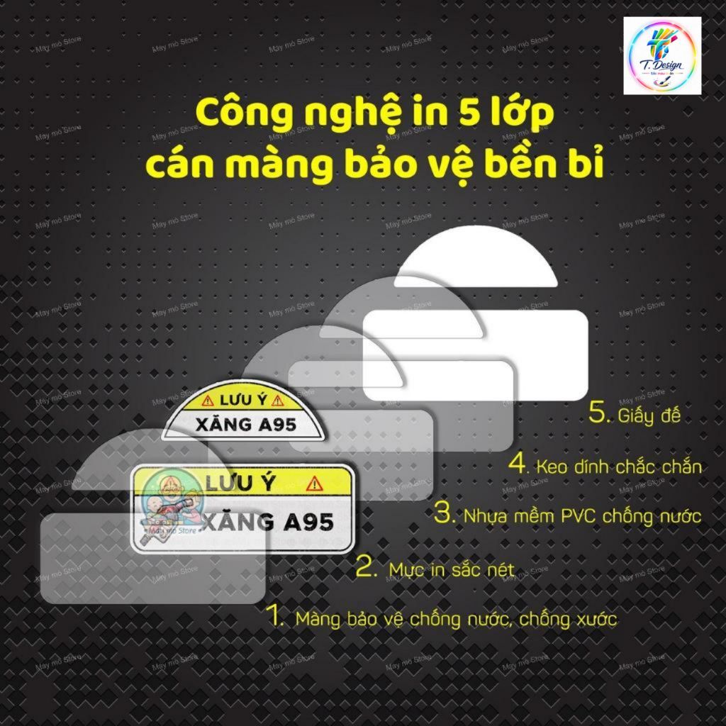 Tem Dán Nắp Xăng E5 E10 A95/Dầu Diesel - Decal Chống Nước Ô Tô Từ Mày Mò Store