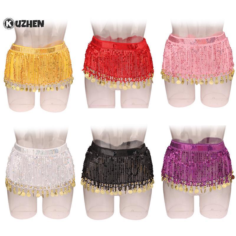 KUZHEN Bụng Khiêu Vũ Eo Dây Xích Boho Sequin sel Thắt Lưng Khiêu Vũ Ấn Độ Hip Khăn Jazz Khiêu Vũ Thể Hiện Trang Phục Với Dangling Kim Sa Lấp Lánh HOT