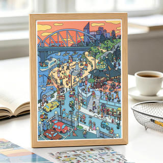 ENWEI 4 Cái [Dòng vườn ven biển] Pet Shop Nhà ấm cúng Jumbo Park Life Landscape Sticker để ghi nhật ký Album ảnh