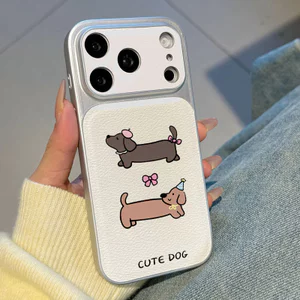 Ốp lưng iPhone mạ điện họa tiết da cho iP 17 16 15 14 13 12 11 Pro Max Plus Xr Xs Max họa tiết xúc xích