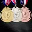 HFTOY 1 Cái 2 "Huy chương giải thưởng bằng đồng bạc vàng Hợp kim kẽm Huy chương người chiến thắng tròn có ruy băng Ne 1st 2nd 3nd Giải thưởng Người chiến thắng Hiện tại giải thưởng ~