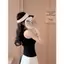 Milyfashion Kẻ Sọc Cổ Dây Ống Top Hai Mảnh Bộ Phong Cách Hàn Quốc Gợi Cảm Cô Gái Nóng Y2K Phong Cách Mới XMTN