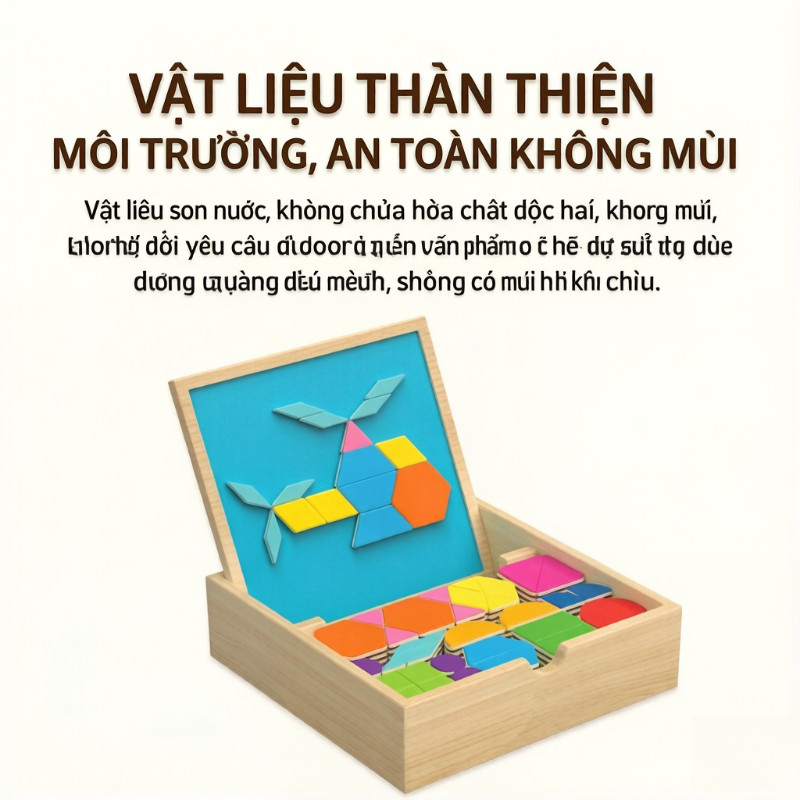 Trò Chơi Xếp Hình Tangram Bằng Gỗ – Đồ Chơi Giáo Dục Cho Trẻ, Rèn Luyện Tư Duy Logic, Quà Lý Tưởng Cho Học Sinh Tiểu Học