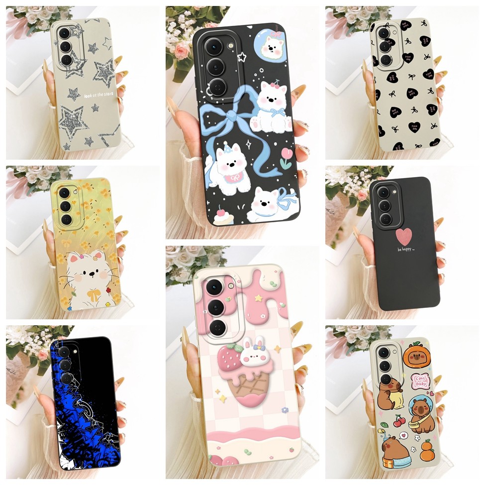 Dành Cho Tecno KM6 Dành Cho Tecno Spark 40 Pro Vỏ Mèo Dễ Thương Thời Trang Sang Trọng Tình Yêu Ngộ nghĩnh Sơn Vỏ Silicon Chống Sốc