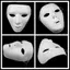 SRVN Halloween Cool PVC Kamen Rider Ghost Dance Mặt nạ Hip Hop Mặt nạ đèn ngủ trắng.