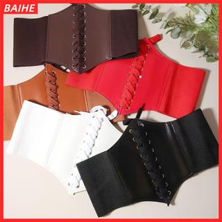 Dây thắt lưng BAIHE Corset, Dây thắt lưng trang trí rộng rãi, Giảm béo thời trang bên ngoài Thiết kế đàn hồi Dây thắt lưng cho nữ Cô gái cô dâu