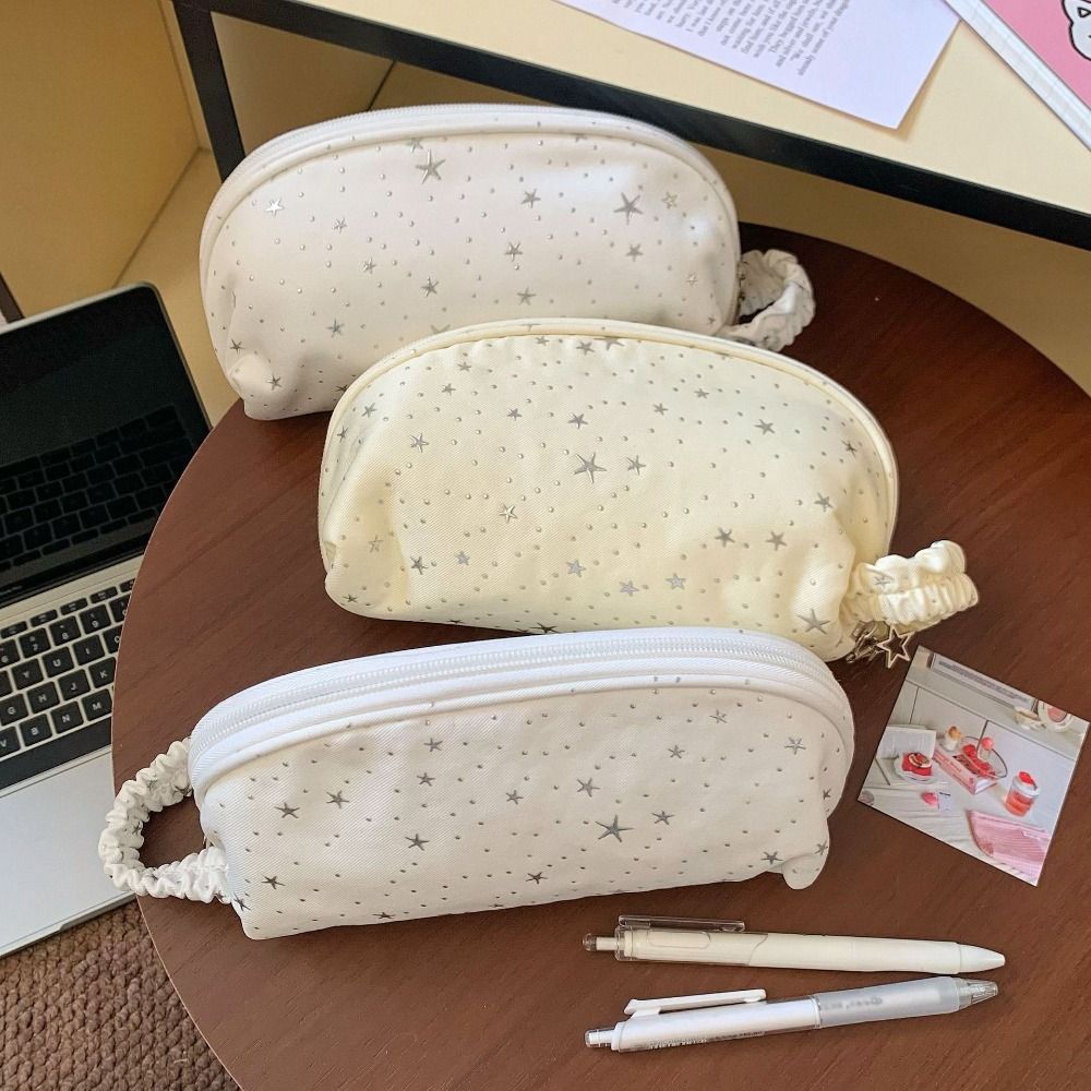 Bút chì THFENG, Túi đựng bút hình vỏ nhiều lớp, Túi đựng bút chì hình ngôi sao đa ngăn chấm bi dung tích lớn dành cho học sinh