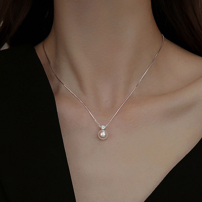 Vòng cổ ngọc trai tự nhiên bạc s925