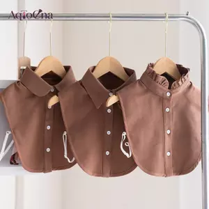 AqToCna Nữ Vintage Màu Nâu Giả Cổ Áo Sơ Mi Ấm Áp & Phong Cách Hoàn Hảo Cho Lớp Áo Sơ Mi Phong Cách Cổ Điển, Cổ Có Thể Tháo Rời AqToCna
