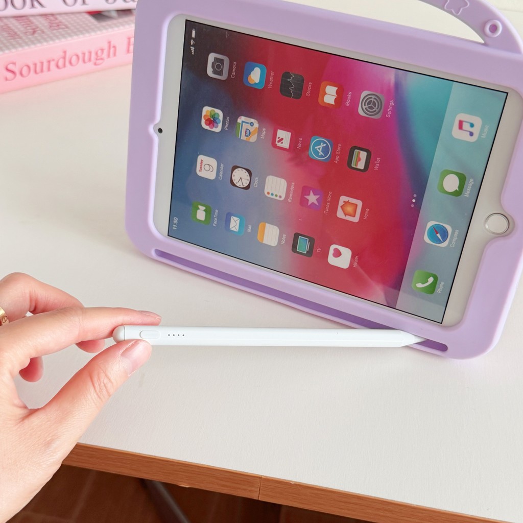 Ốp Lưng Cho Samsung Tab A (8.0inch) 2019 SM-T290 SM-T295 Hoạt Hình Có Thể Thu Vào Chân Đế Mềm Có Bút Hoạt Hình Máy Tính Bảng Vỏ Khe Cắm Tích Hợp