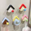 Hàng sẵn có Macaron House Móc thủng Không chịu lực mạnh Móc dính Ký túc xá Phòng ngủ gia đình Phòng tắm Giá để đồ treo tường