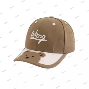 Mũ che nắng PYCOU, Mũ vành phẳng thoáng khí thông thường, Gấu hoạt hình thời trang Mũ lưỡi vịt có thể điều chỉnh cho trẻ em