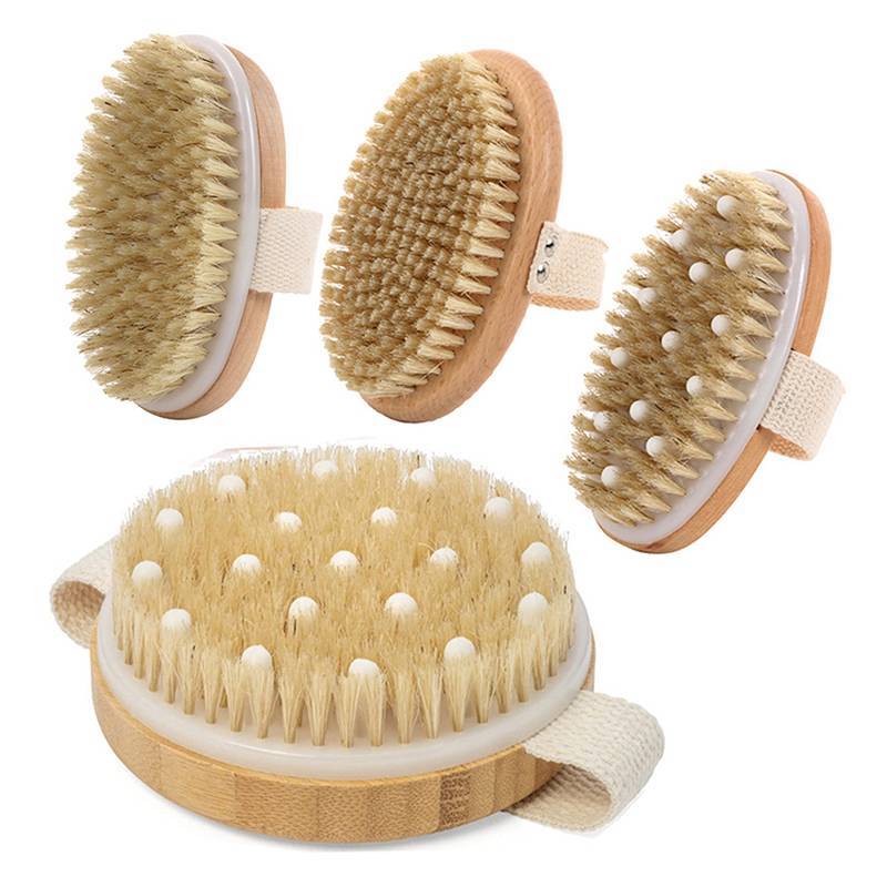 AN.MART 1 Cái Tẩy Tế Bào Chết Bằng Gỗ Massage Toàn Thân Bàn Chải Tắm Lông Tự Nhiên Mềm SPA Người Phụ Nữ Người Phụ Nữ Chăm Sóc Da Ướt Khô Body Brush VN