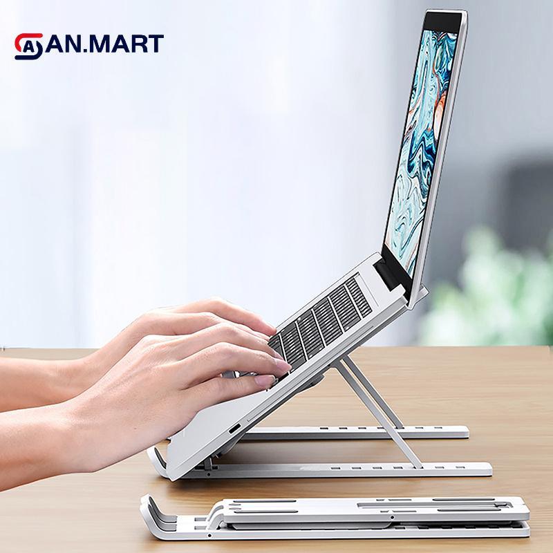 AN.MART Giá đỡ máy tính xách tay đa năng Giá đỡ máy tính xách tay có thể điều chỉnh cho đế làm mát có thể gập lại chống trượt cho máy tính xách tay / máy tính bảng / điện thoại VN