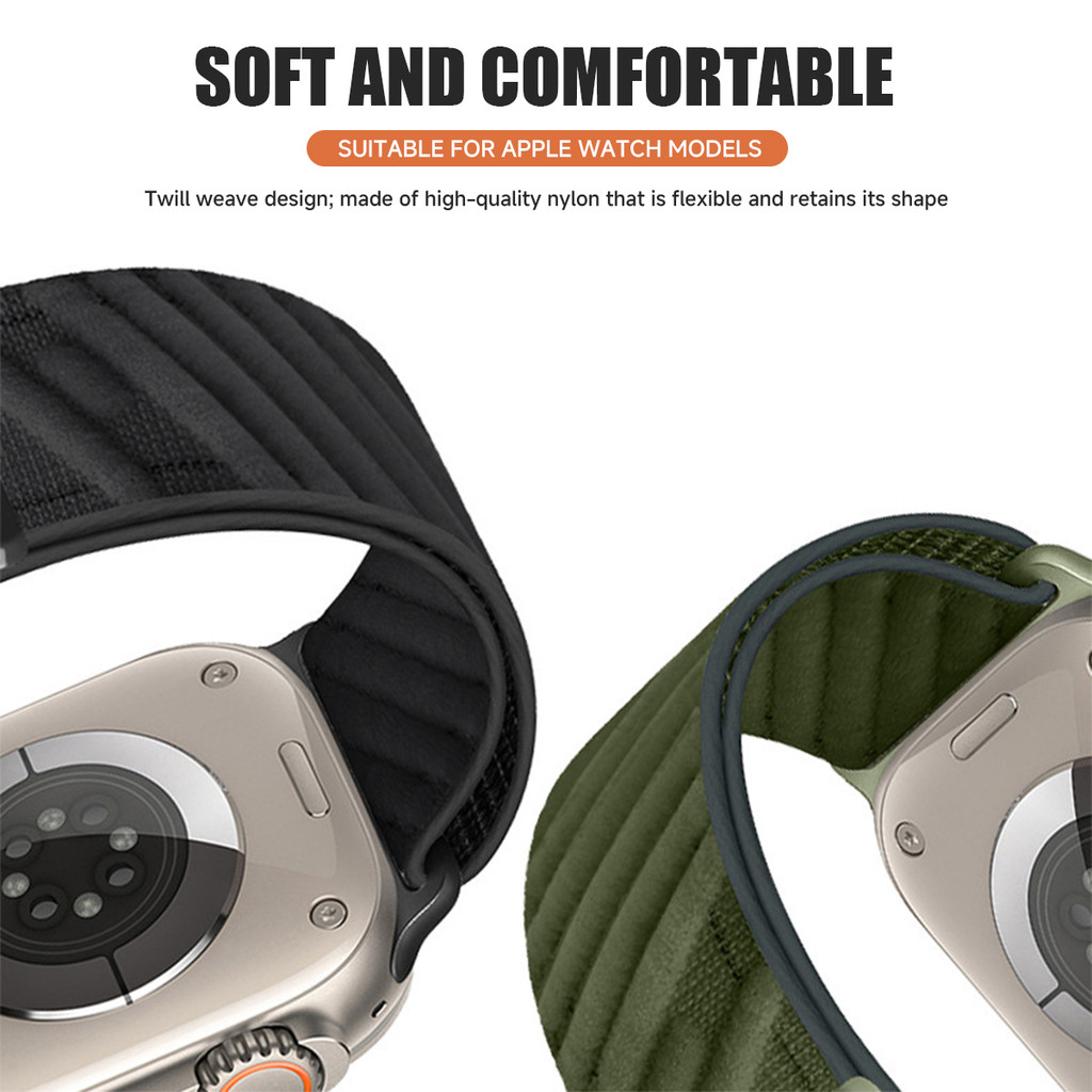 Dây đeo vòng Nylon tương thích cho Apple Watch Series 11 / 10 46mm 42mm Ultra3 / 2 / 1 49mm 45mm 44mm 41mm 40mm 9 8 7 6 SE3 5