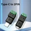 Exhila 2 Bộ USB C Sang 2 Pin Terminal Adapter 5V 3A Dành Cho Thiết Bị Di Động Và Tiện Ích